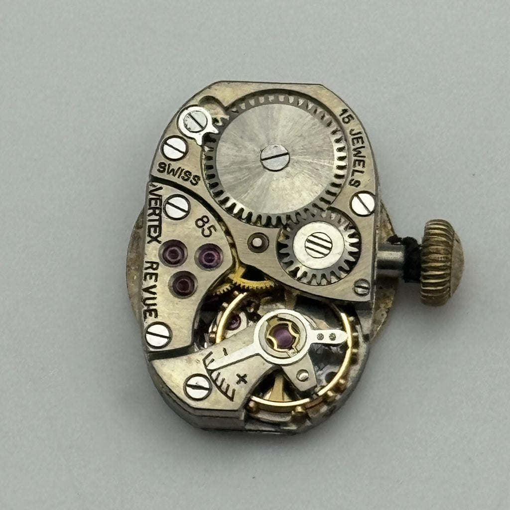 Vertex Revue 85 Watch Movement Running Manual Wind 15 Jewels Swiss Parts 12.7mm
