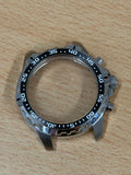 Seiko Chronograph Watch Case - Black Bezel - New Old Stock - 49mm