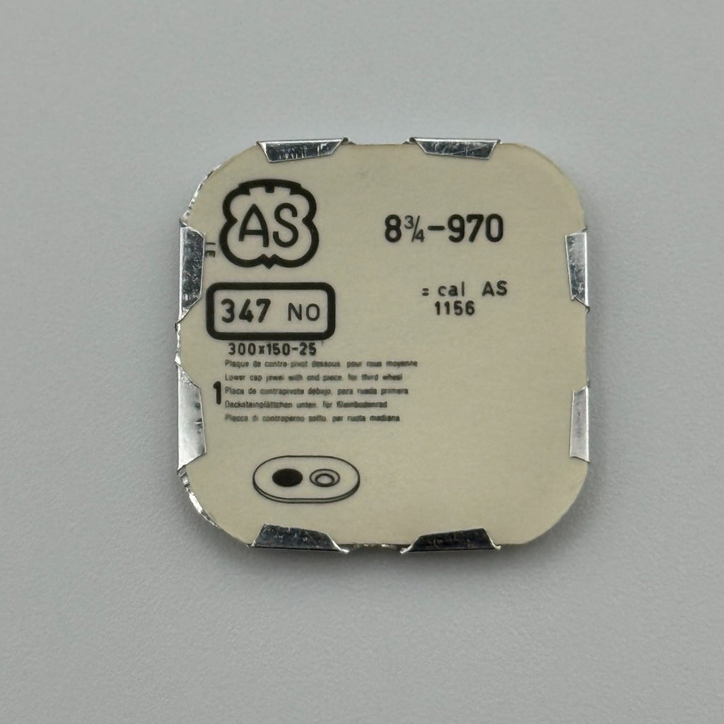 AS 970 Lower Cap Jewel With End Piece - 8 3/4 - 347 - NOS - Watch Parts