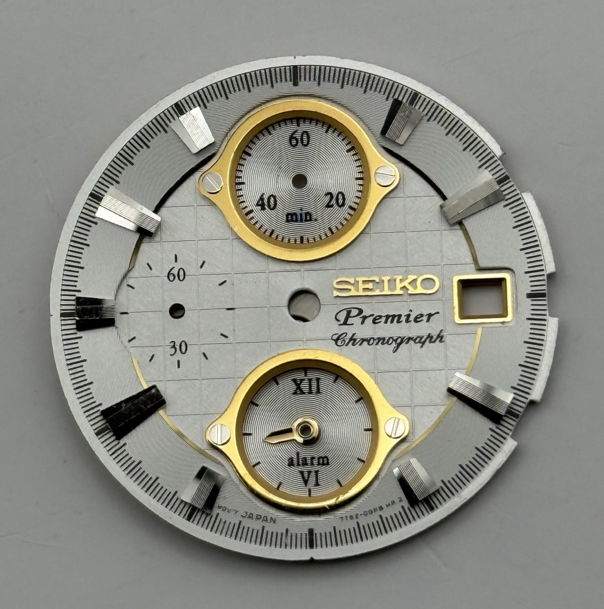 Seiko 7T62-00P8 Watch Dial Premier Chronograph Alarm Spare Parts Repair 28.9mm
