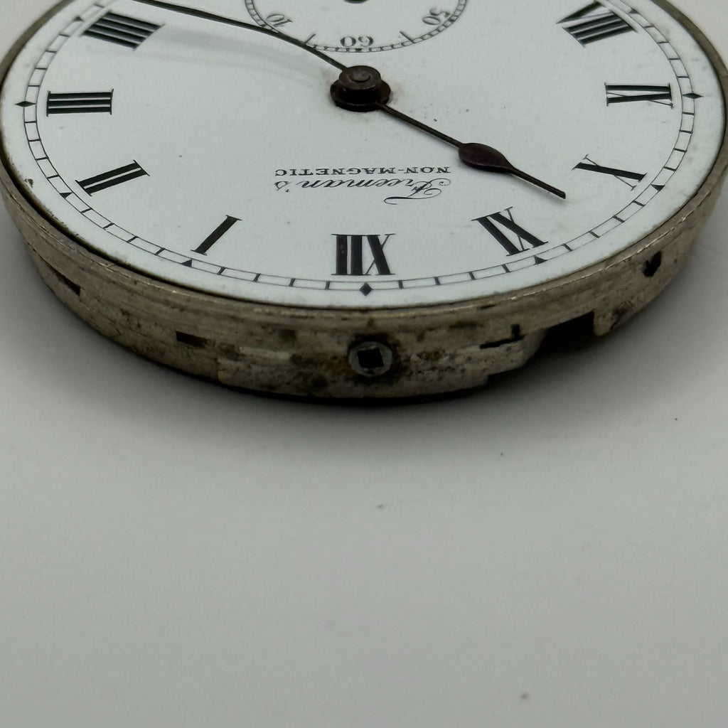 Freeman’s Non Magnetic Pocket Watch Movement Open Face Sub Seconds Parts 37.9mm