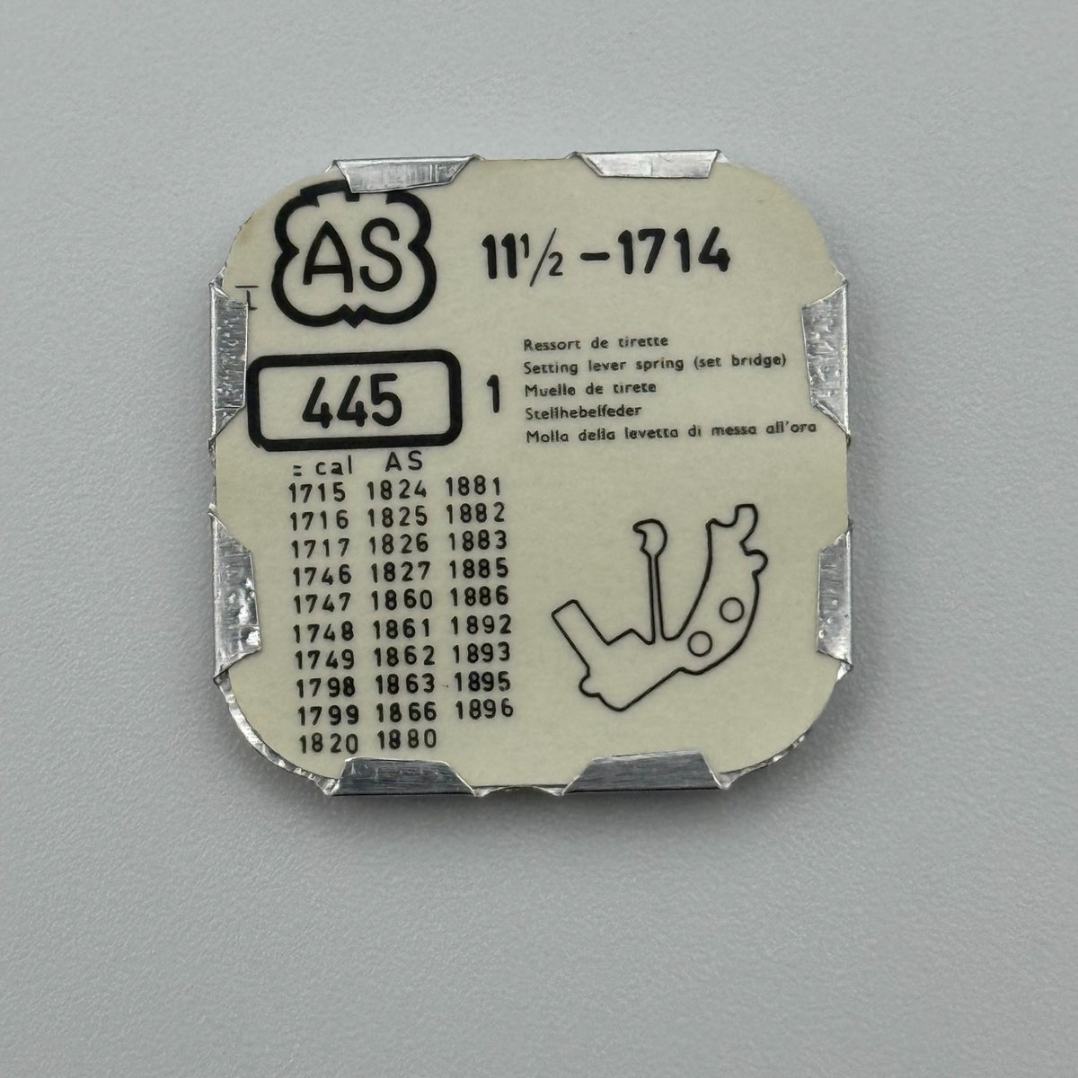 AS 1714 Setting Lever Spring - 11 1/2 - 445 - New Old Stock - Watch Parts