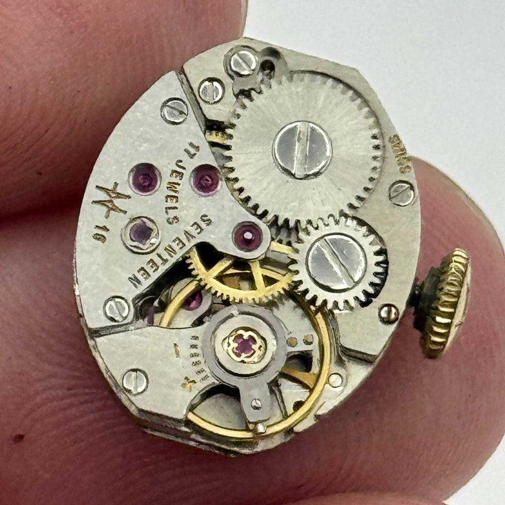 Hamilton 16 Watch Movement Ladies Manual Wind Vintage Swiss Parts 13mm