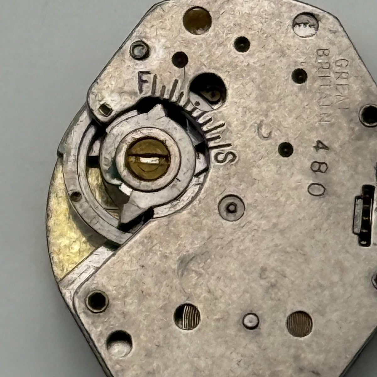 Timex 480 Watch Movement Great Britain Manual Wind Vintage Parts Repair 14mm
