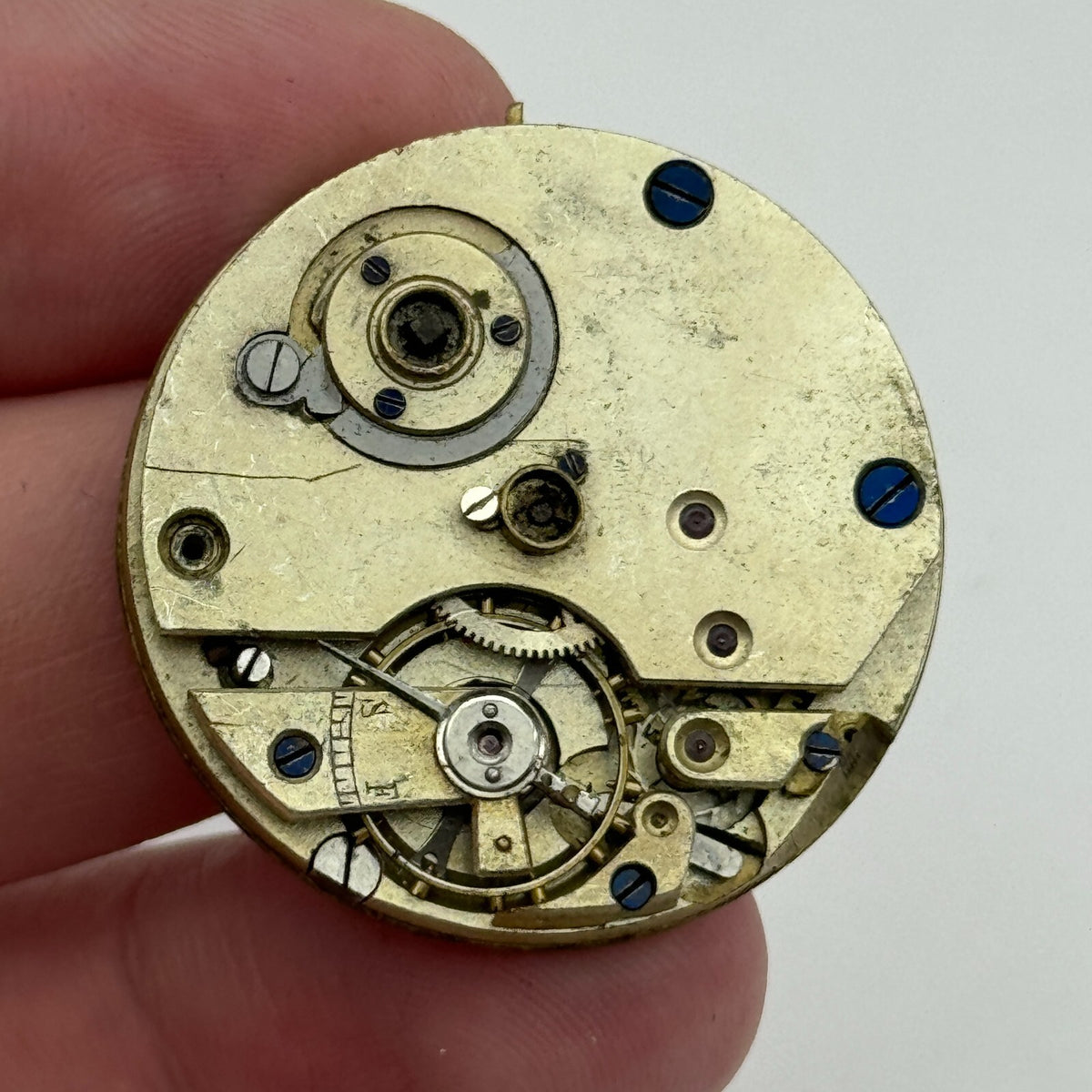 Antique Pocket Watch Movement Key Wound Parts Repair 33.7mm 