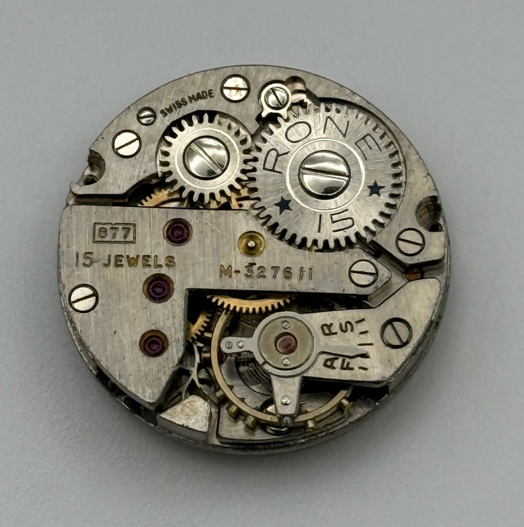 FHF 63 Watch Movement - Fontainemelon 63 - Rone - Running - For Parts / Repair