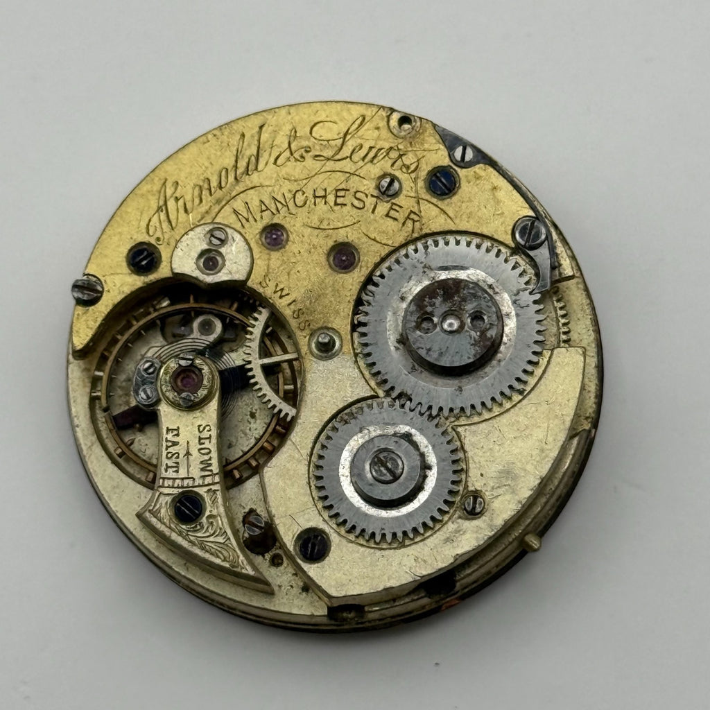 Lever Pocket Watch Movement - Arnold and Lewis - Parts / Repair 31.7mm