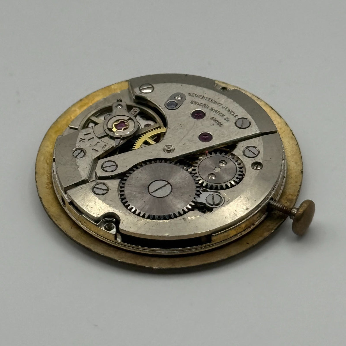 Enicar 1012B Watch Movement A-R 17 Jewels Running Manual Wind Vintage Parts 26mm