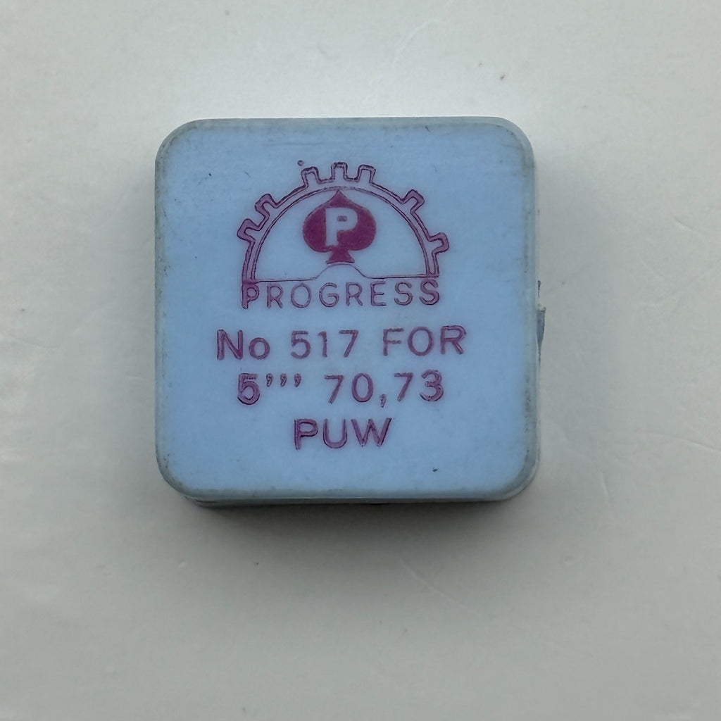 PUW 70 73 Balance Wheel Complete And Spring 5’’’ 517 Watch Movement Parts NOS