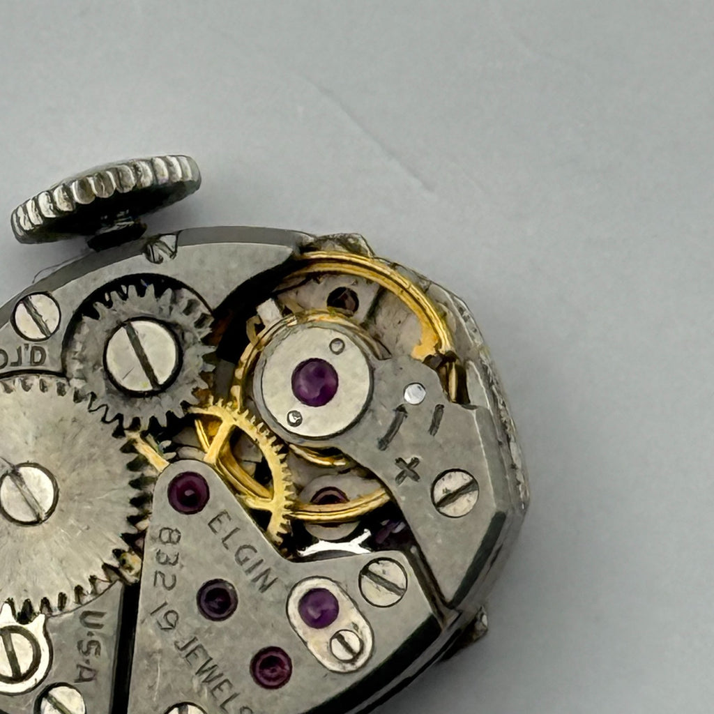 Elgin 832 Watch Movement 19 Jewels American Manual Wind Parts Repair 12.4mm