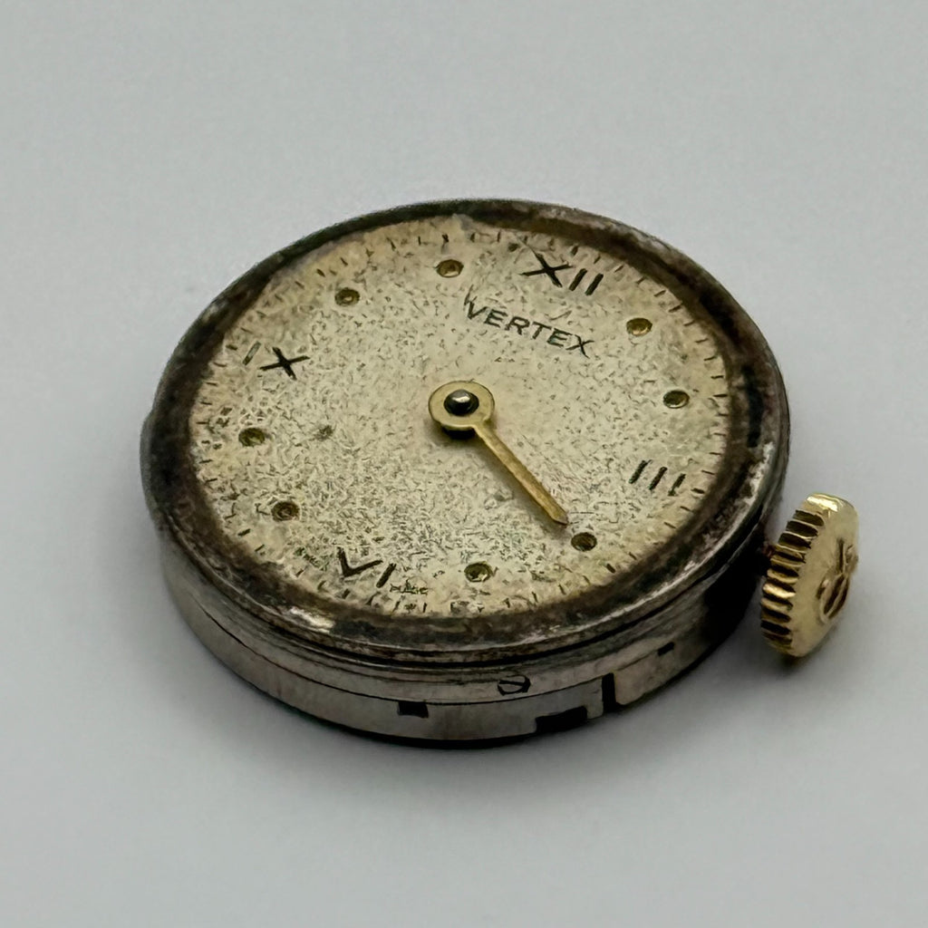 Vertex 42 Watch Movement - VW 15 Jewels - Running - For Parts / Repair - 19.6mm