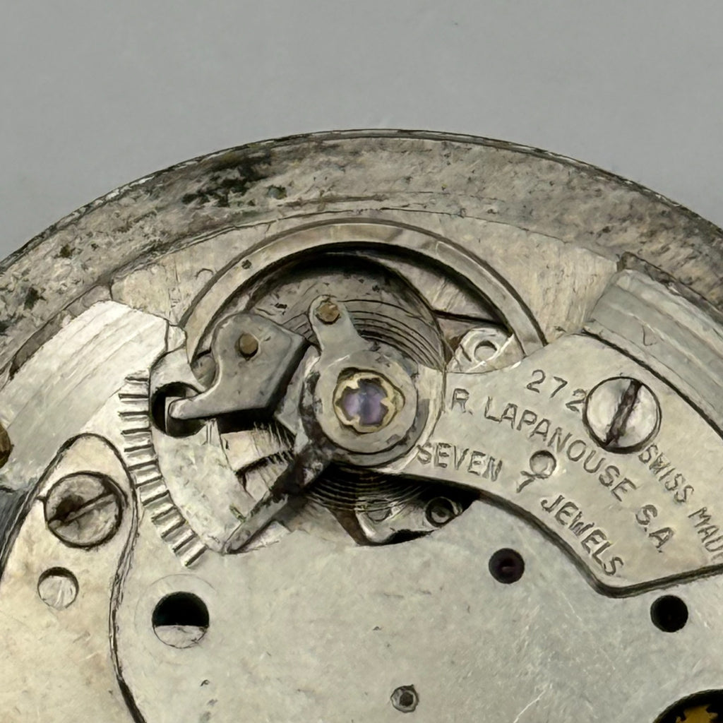 Rego 272 Watch Movement - R.A. Lapanouse 7 Jewels - For Parts / Repair - 27mm