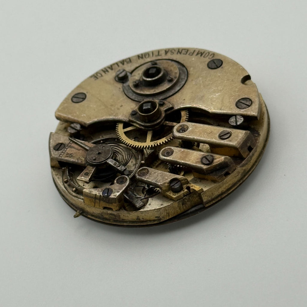 Compensation Balance Pocket Watch Movement - Patent Lever -Parts / Repair 42.8mm