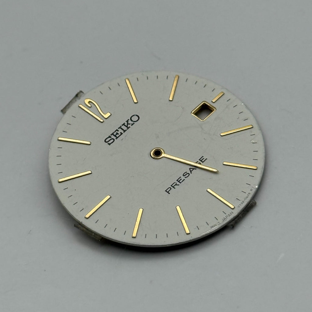 Seiko Presage V739 Watch Dial White Japan Vintage Spare Parts Repair 27.9mm