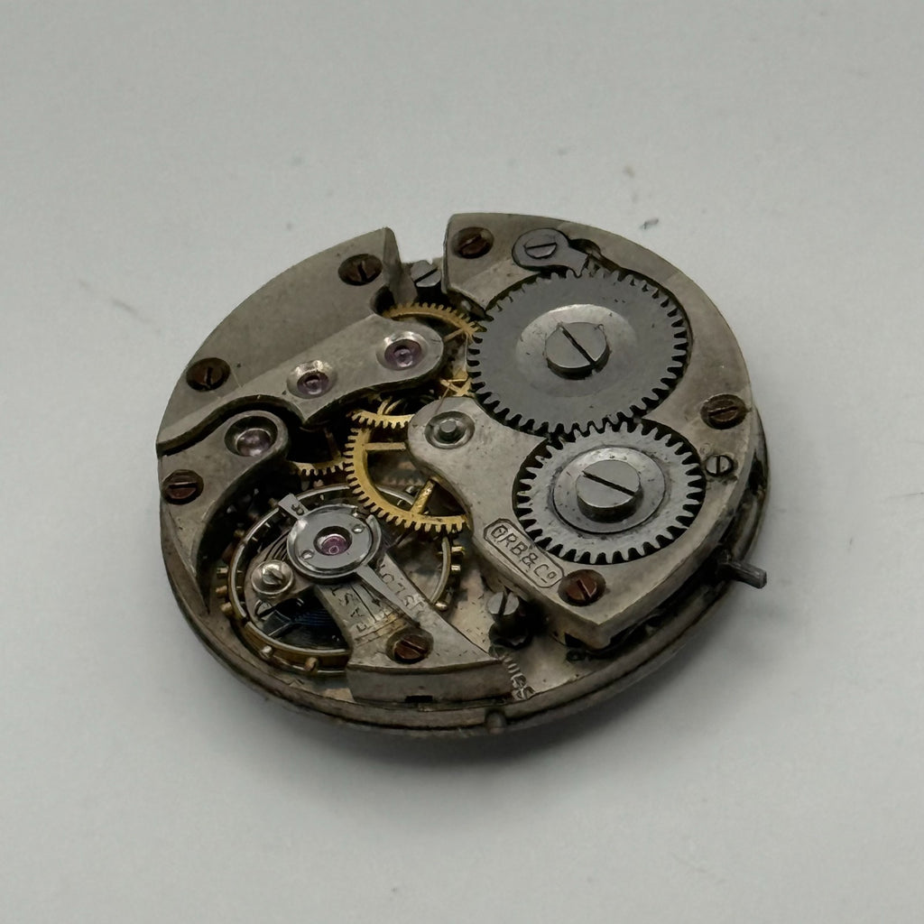 GRB & Co Trench Watch Movement - Roman Numerals - For Parts / Repair - 24.8mm