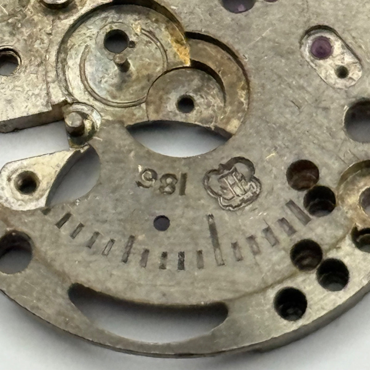 FHF 186 Watch Movement - Main Plate - For Parts / Repair - 23.6mm