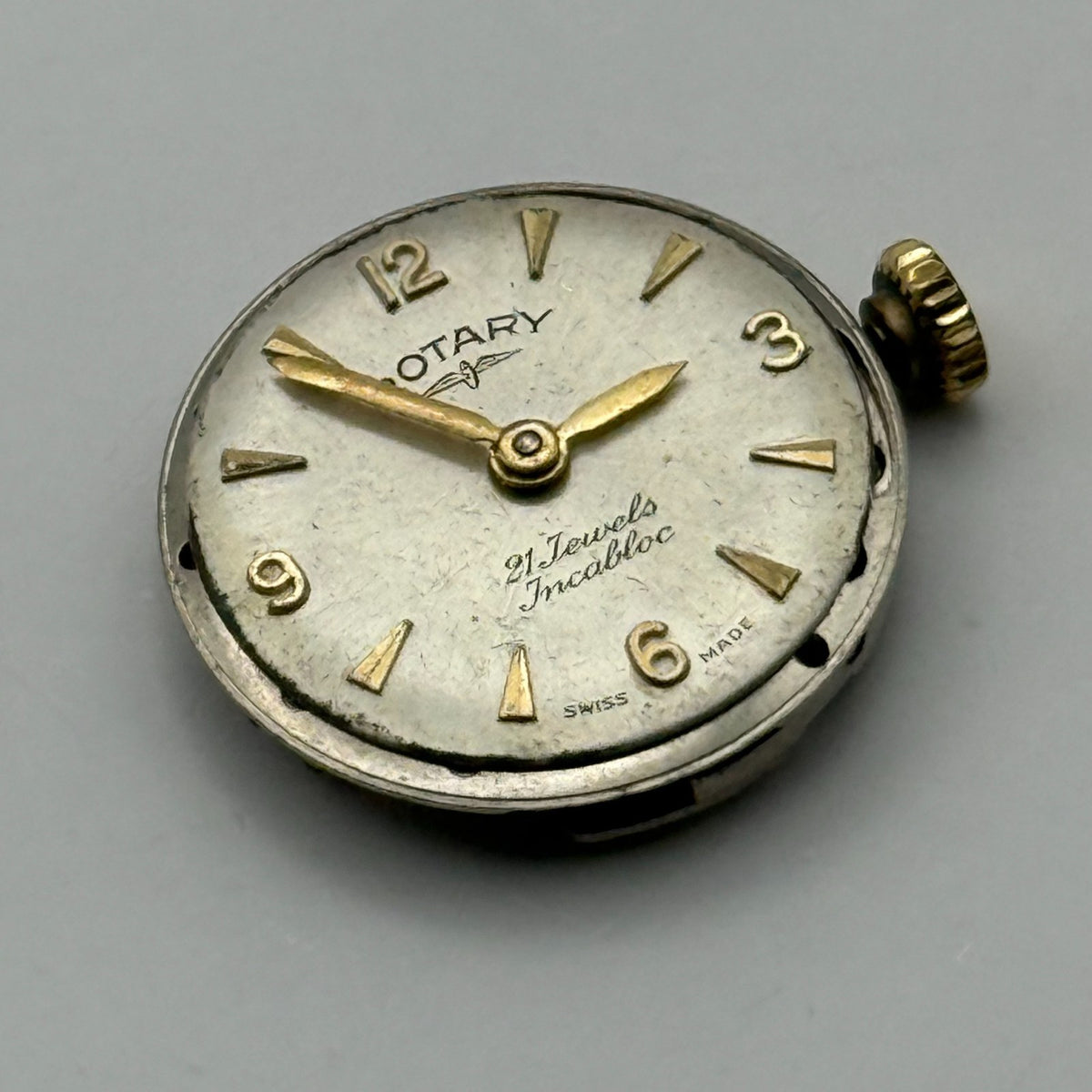 FHF 34 Watch Movement Rotary 21 Jewels Swiss Manual Wind Parts Repair 17.5mm