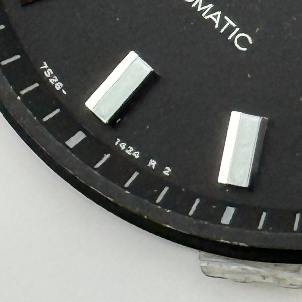 Seiko 7526-1424 Watch Dial Automatic Black Japan Spare Parts Repair 28.5mm