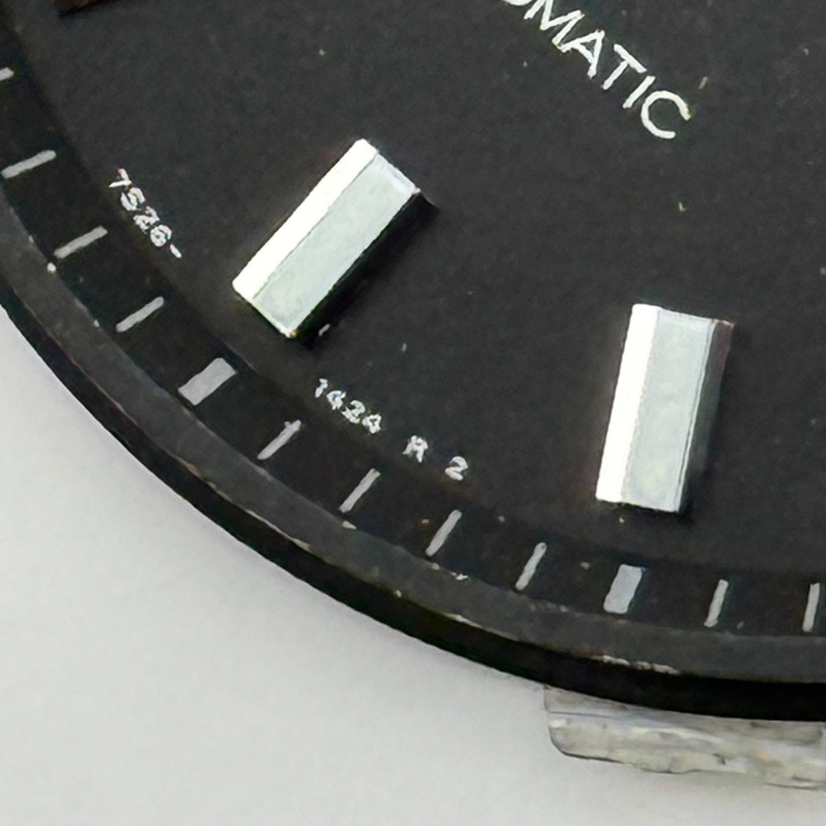 Seiko 7526-1424 Watch Dial Automatic Black Japan Spare Parts Repair 28.5mm