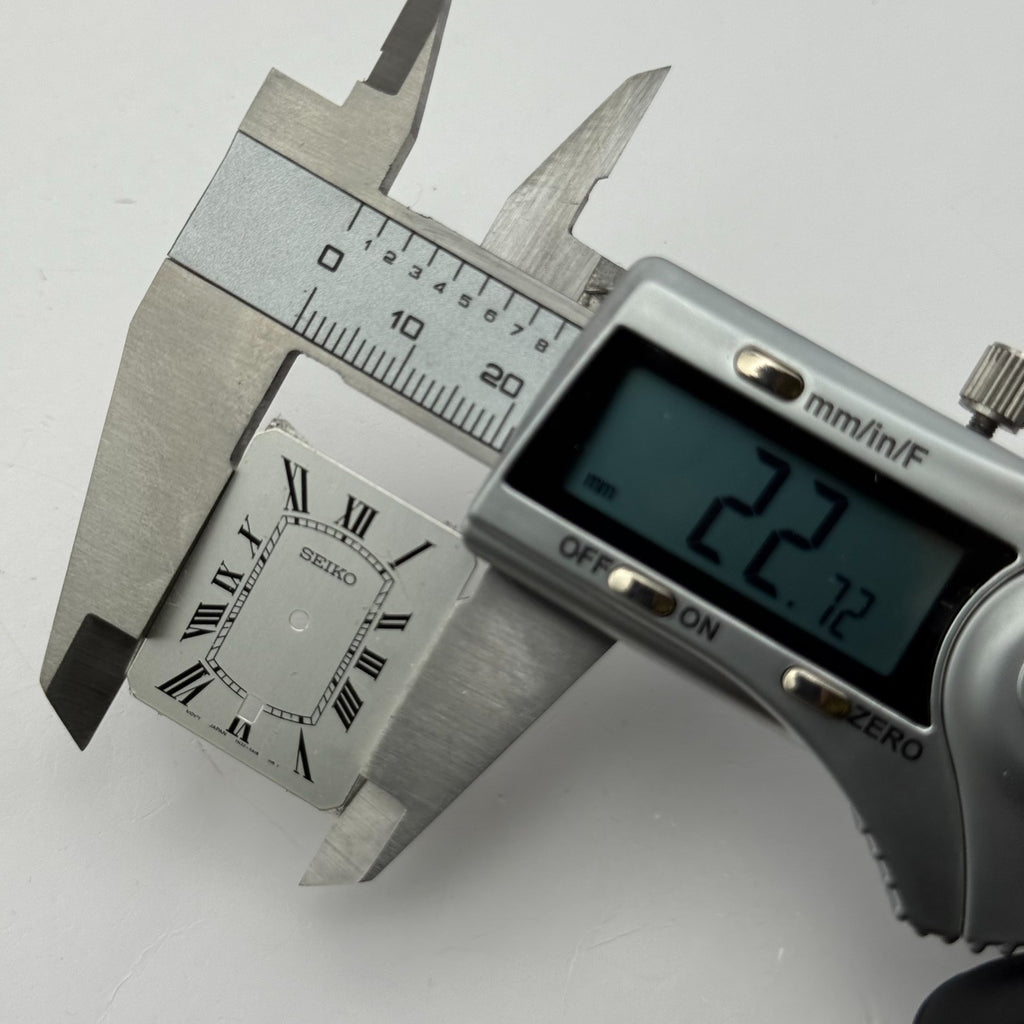Seiko 7N02-5A18 Watch Dial Rectangular White Japan Spare Parts Repair 22.7mm