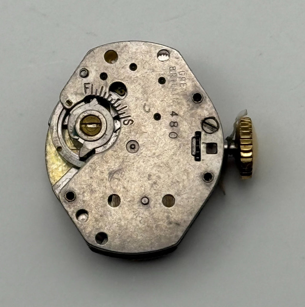 Timex 480 Watch Movement Great Britain Manual Wind Vintage Parts Repair 14mm