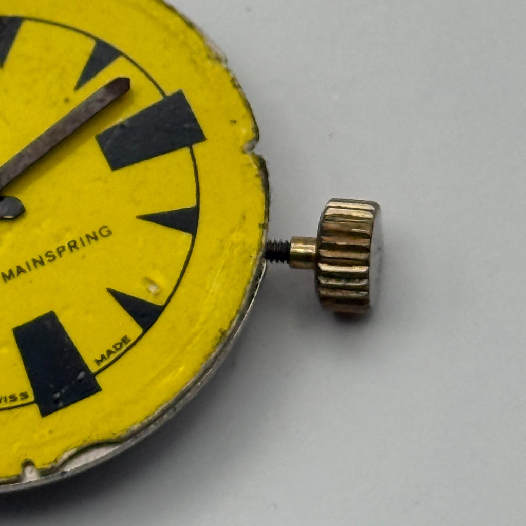 Desa 320 Watch Movement Lucerne Black Yellow Dial Burgana Manual Parts 34.6mm