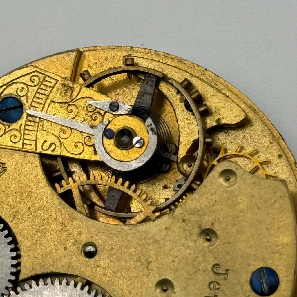 Swiss Lever Pocket Watch Movement - W&E Terry Manchester - Parts / Repair 43.1mm