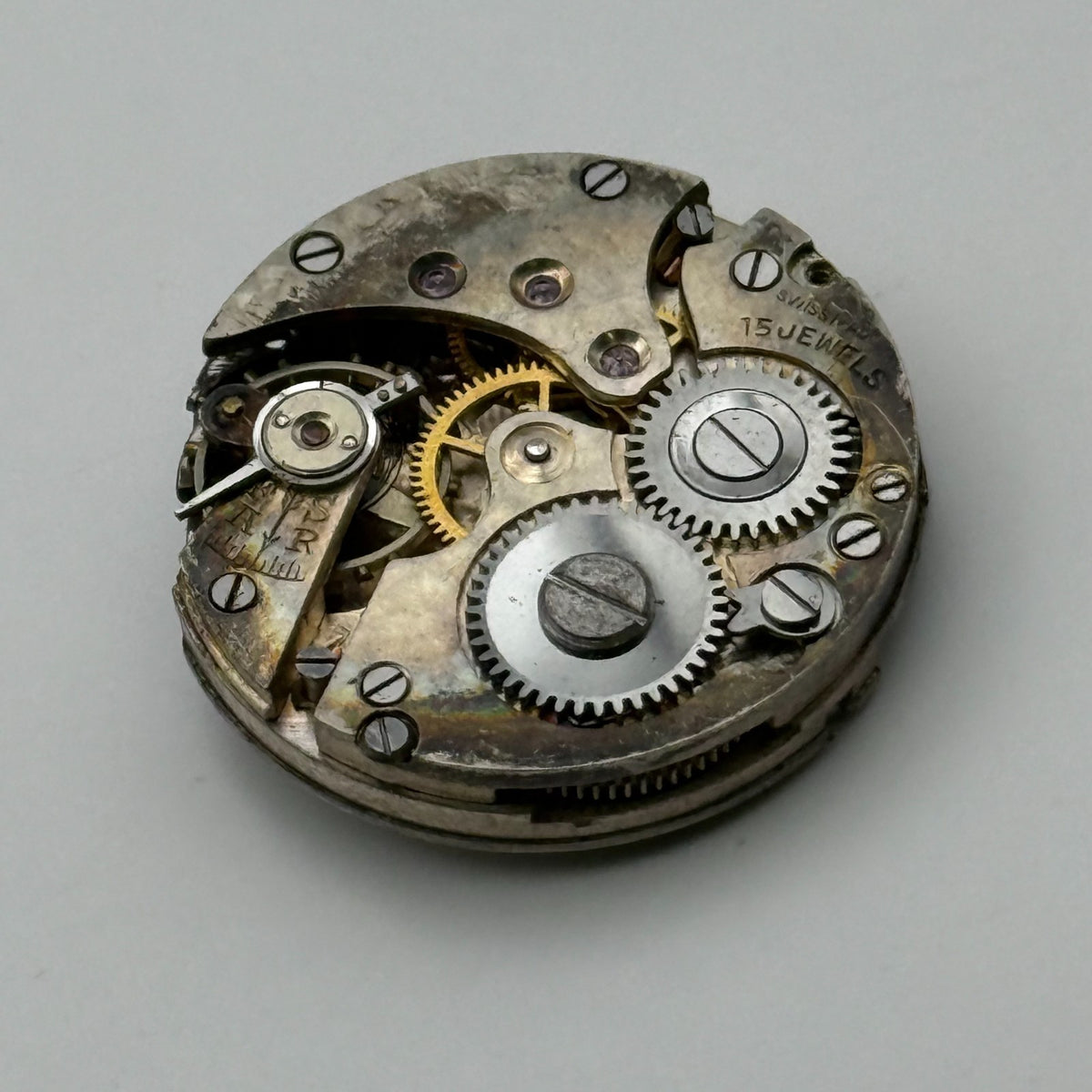 Unidentified 508 Watch Movement 15 Jewels Swiss Manual Wind Parts Repair 23.2mm