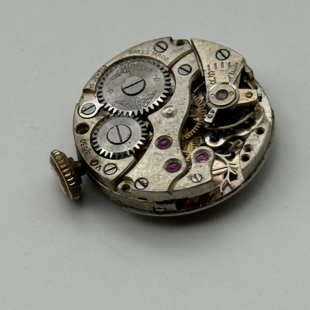 Peseux 150 Watch Movement 15 Jewels Swiss Manual Wind Parts Repair 17.4mm