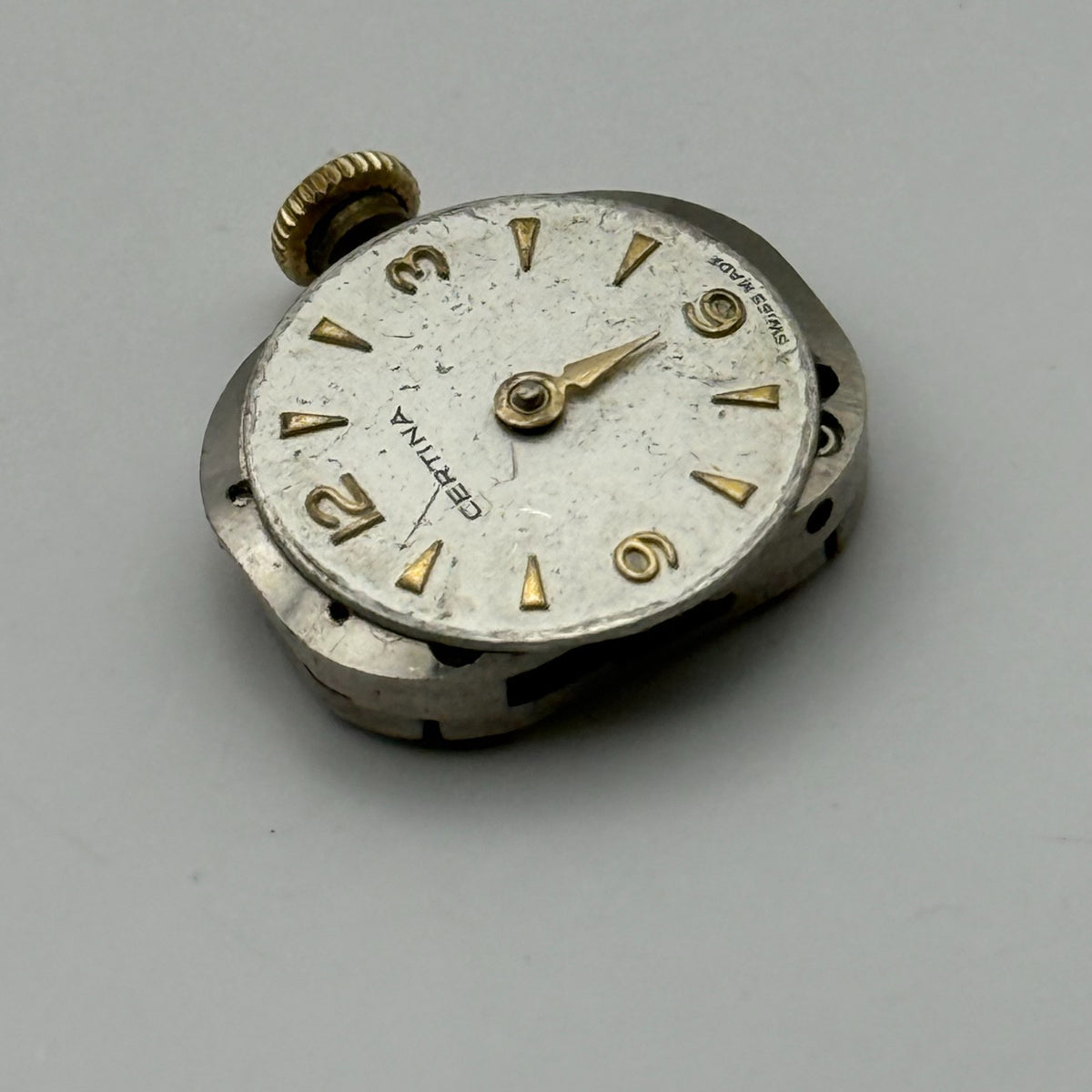 Certina 12-10 Watch Movement Running 17 Jewels Swiss Manual Wind Parts 12.1mm