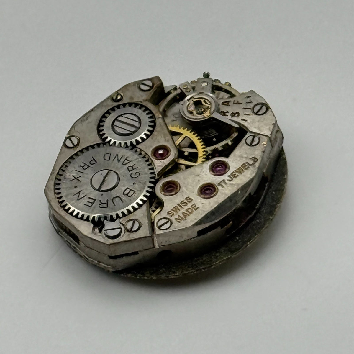Buren 350 Watch Movement Grand Prix Swiss 17 Jewels Manual Wind Parts  15.2mm