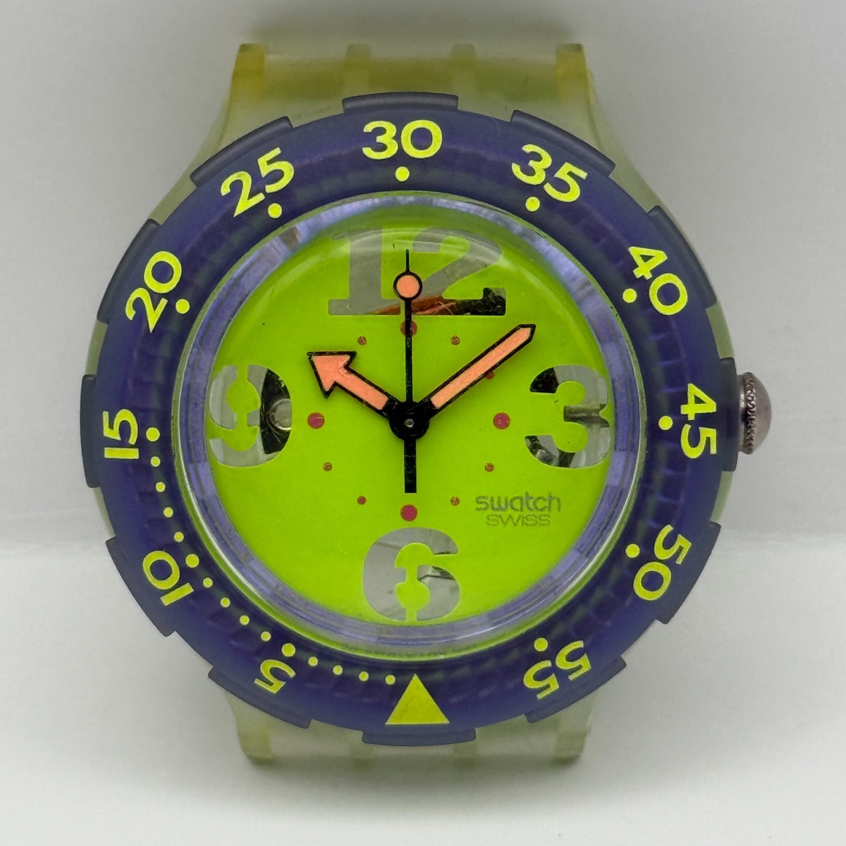 Vintage Swatch Scuba 200 Watch SDN103 Spray Up 1992 ETA Quartz Swiss 40mm Parts 