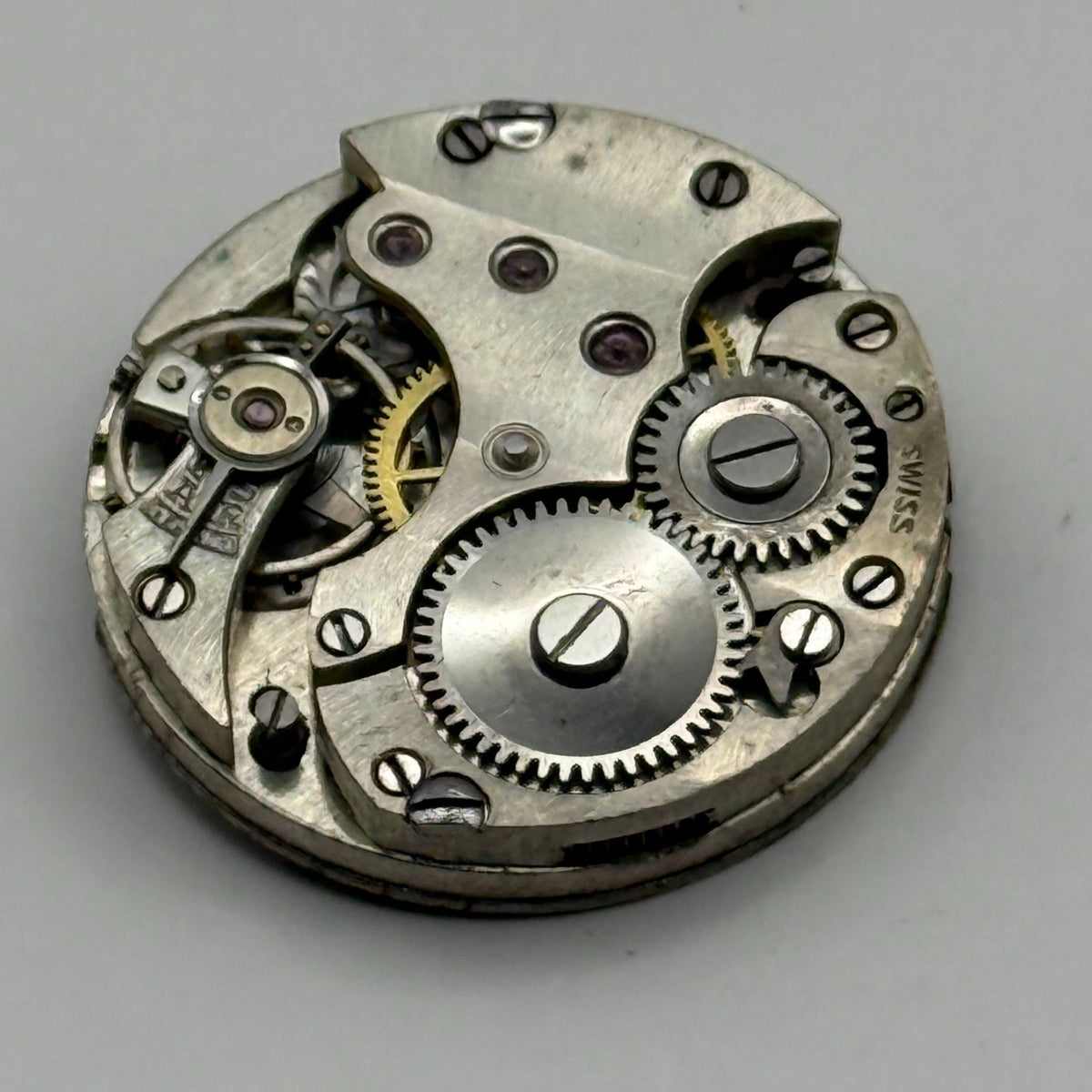 Unidentified Watch Movement Swiss Manual Wind Vintage Parts Repair 23.6mm