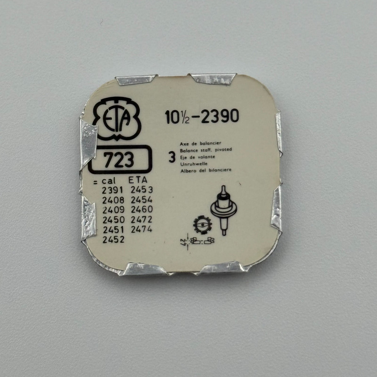 ETA 2390 Balance Staff Pack Of 3 - 10 1/2 - 723 - New Old Stock - Watch Parts