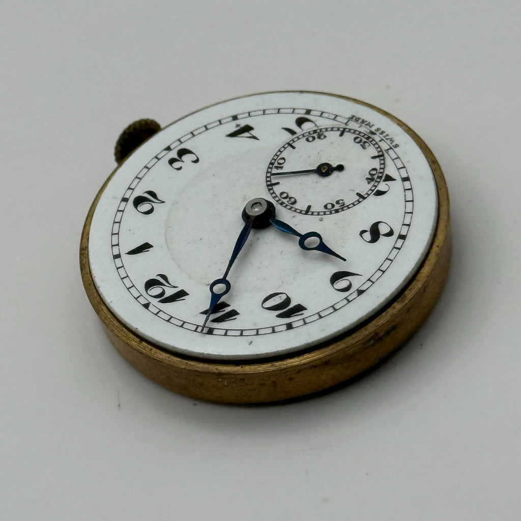 Kurth 180 Watch Movement - 15 Jewels - Running - For Parts / Repair - 22.6mm