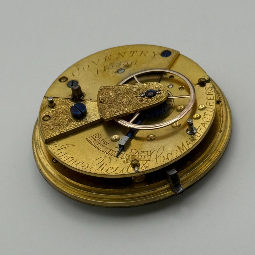 English Lever Pocket Watch Movement - James Reid & Co. Coventry - Parts / Repair