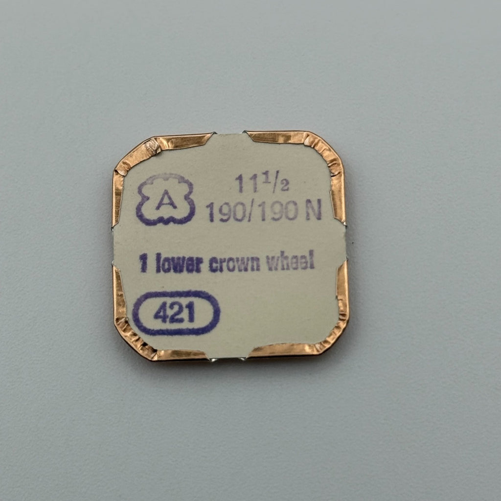 Arogno 190/190N Lower Crown Wheel - 11 1/2 - 421 - New Old Stock - Watch Parts
