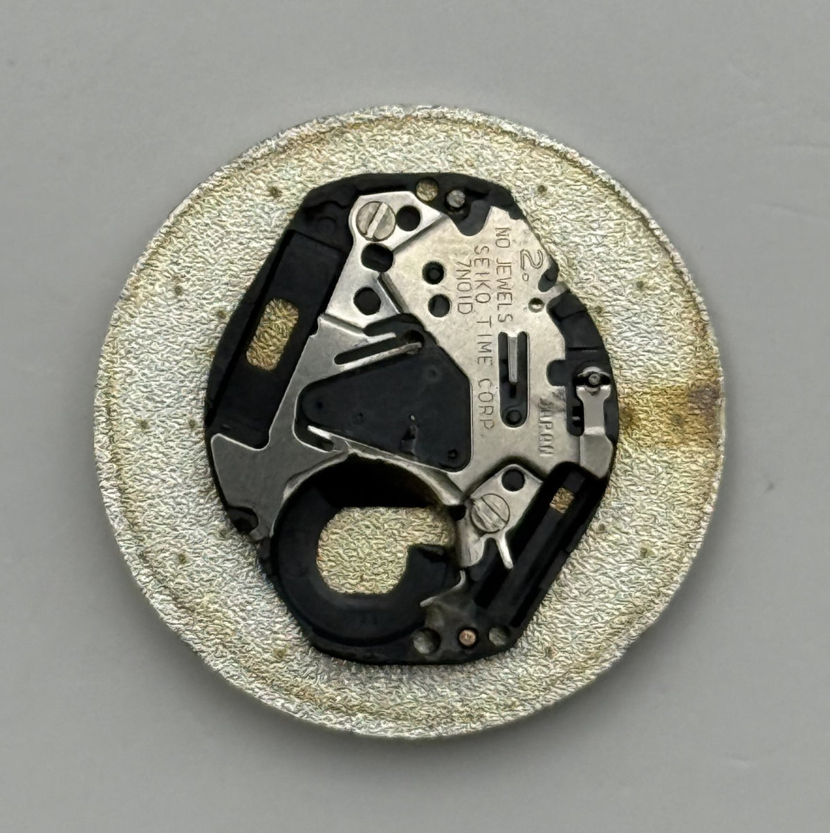Seiko 7N01-0XJ6 Watch Dial Silver Japan Vintage Spare Parts Repair 23.4mm