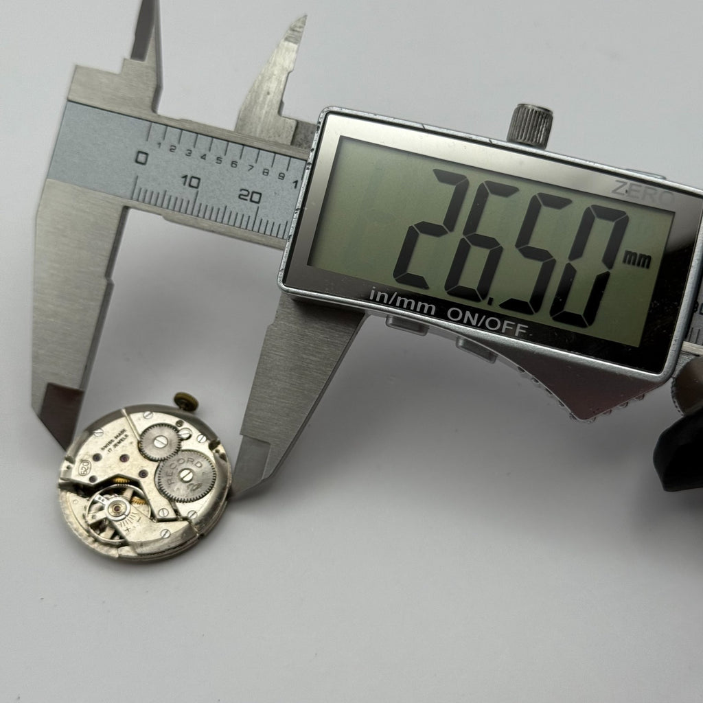 Record 620 Watch Movement - Running - For Parts / Repair - 26.5mm