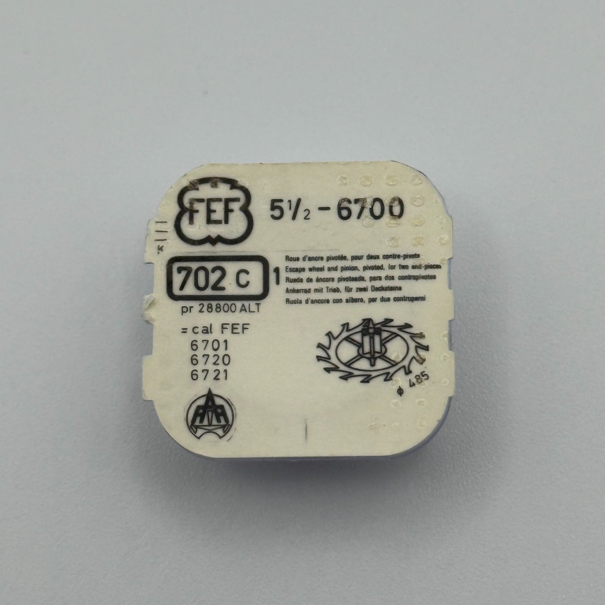 FEF 6700 Escape Wheel - 5 1/2 - 702 - New Old Stock - Watch Parts