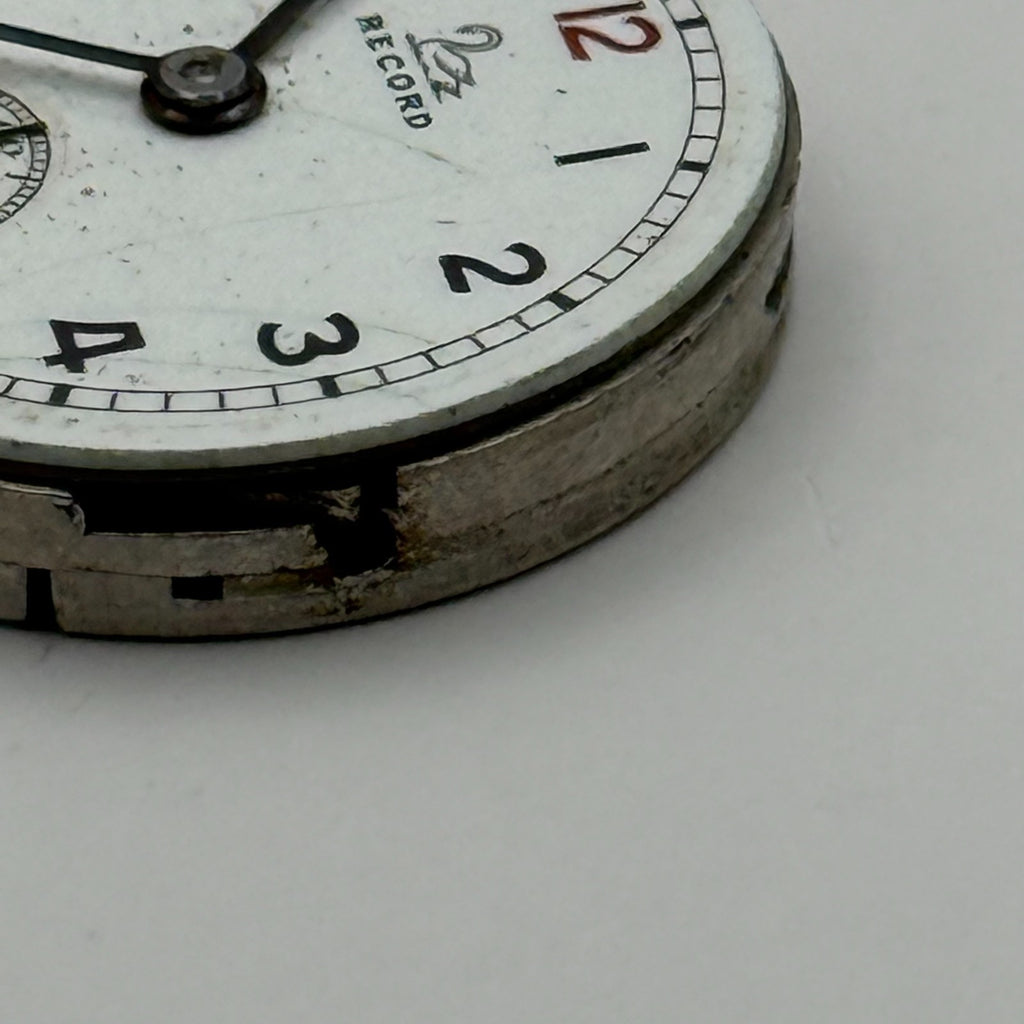 Record 160 Watch Movement - Sub Seconds 15 Jewels - For Parts / Repair - 21.9mm