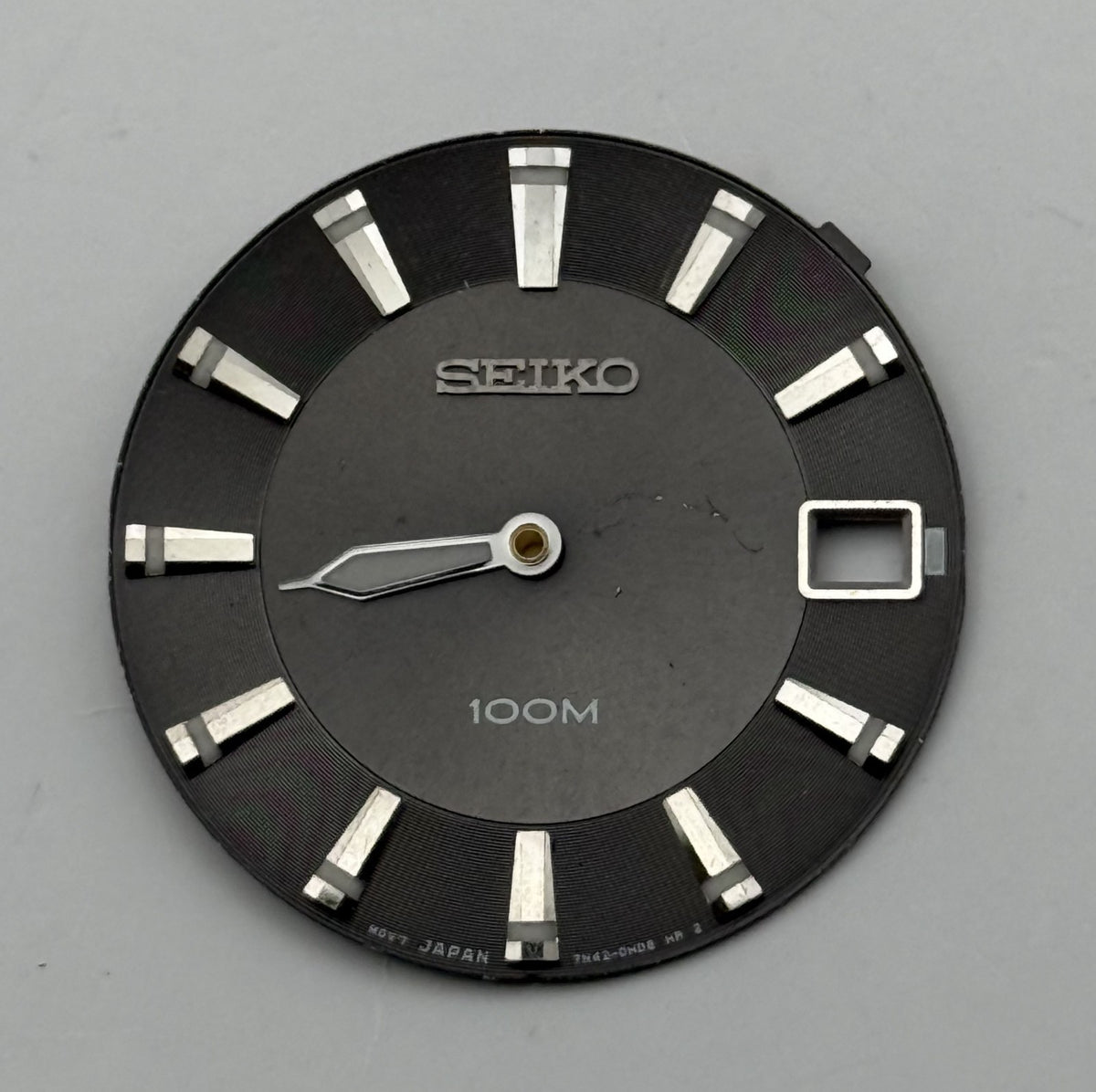 Seiko 7N42-0H03  Watch Dial 100M Black Japan Vintage Spare Parts Repair 27mm