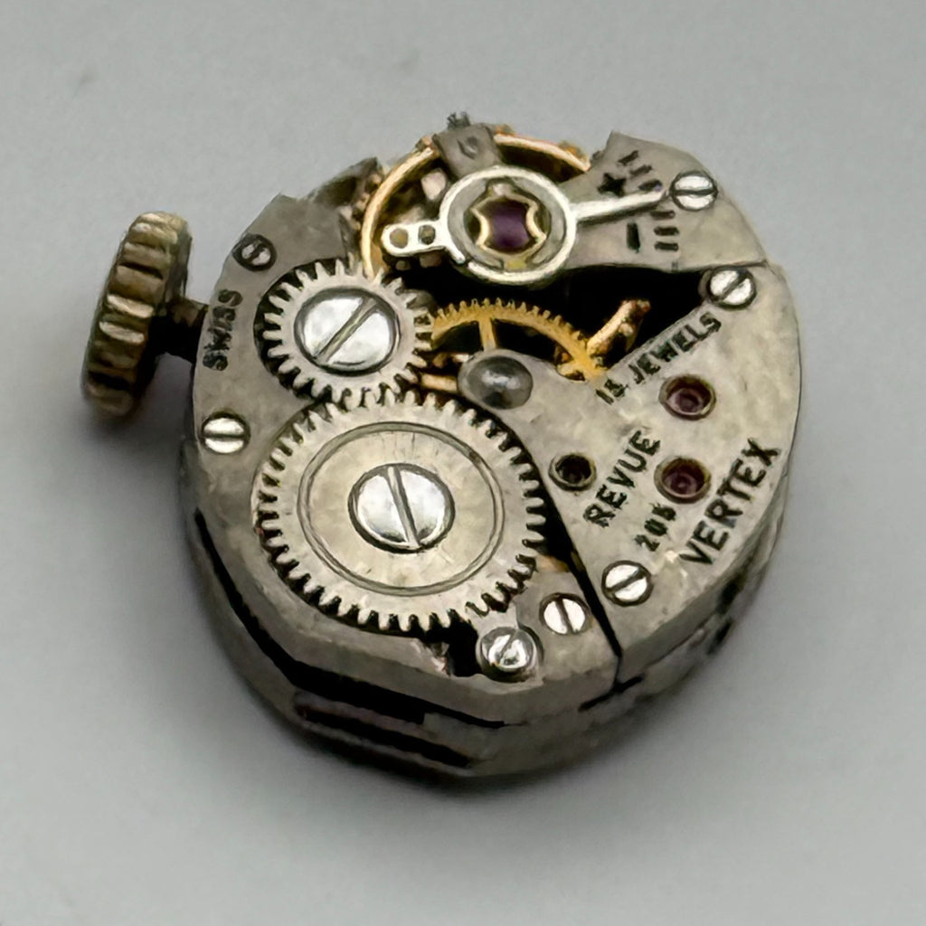 Vertex Revue 205 Watch Movement - Ladies 15 Jewels 15.4m - For Parts / Repair