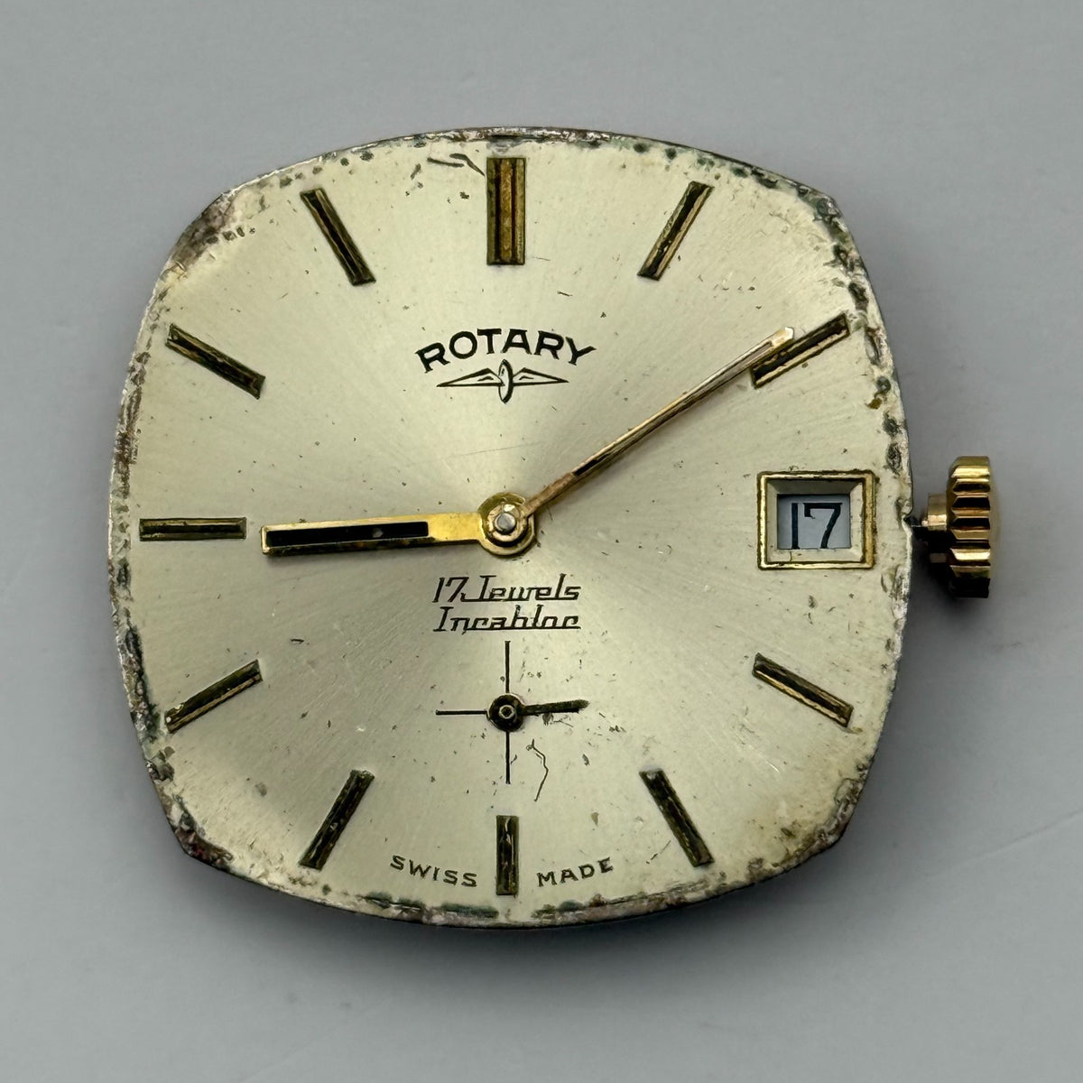 Peseux 7056 Watch Movement Rotary 17 Jewels Swiss Manual Wind Parts Repair 26mm