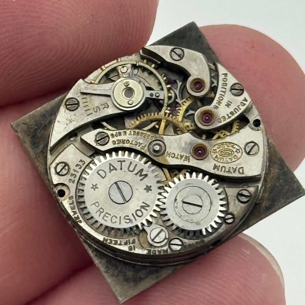 Datum Precision Manual Wind Watch Movement 15 Jewels Vintage Swiss Parts 19.6mm