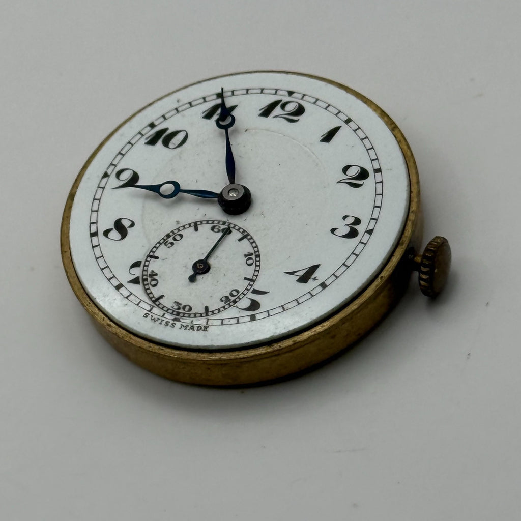 Kurth 180 Watch Movement - 15 Jewels - Running - For Parts / Repair - 22.6mm