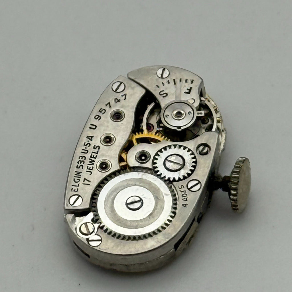 Elgin De Luxe Grade 533 Model 2 Watch Movement - 1947 21/0s - For Parts / Repair