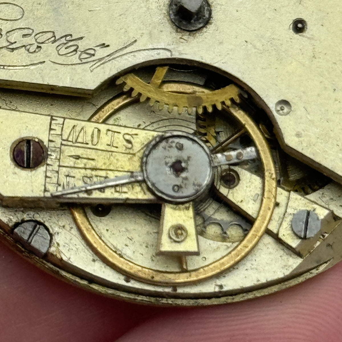 Antique Pocket Watch Movement Key Wound Parts Repair Spares 45.5mm