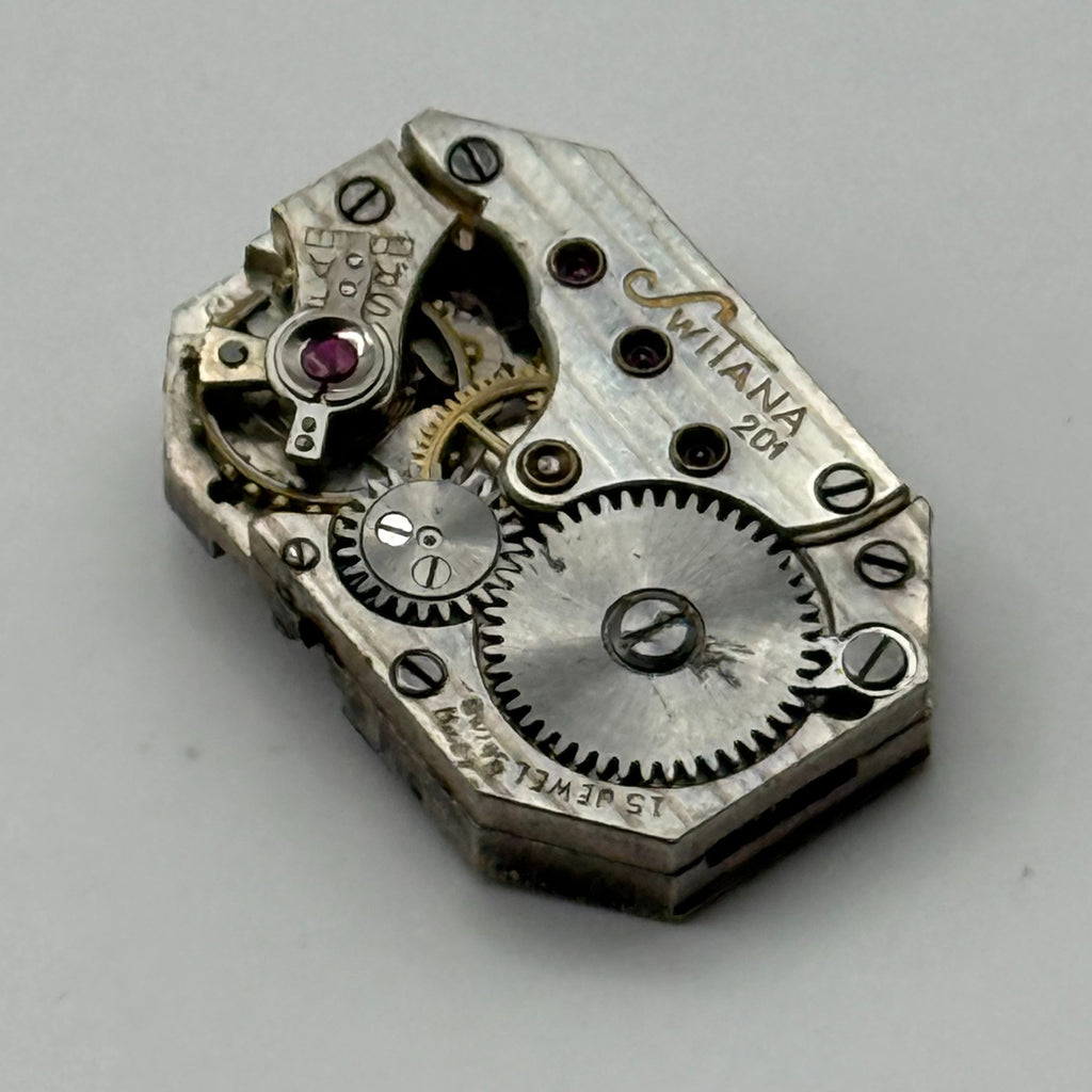 Switana 201 Watch Movement Swiss 15 Jewels Manual Wind Parts Repair 12.7mm