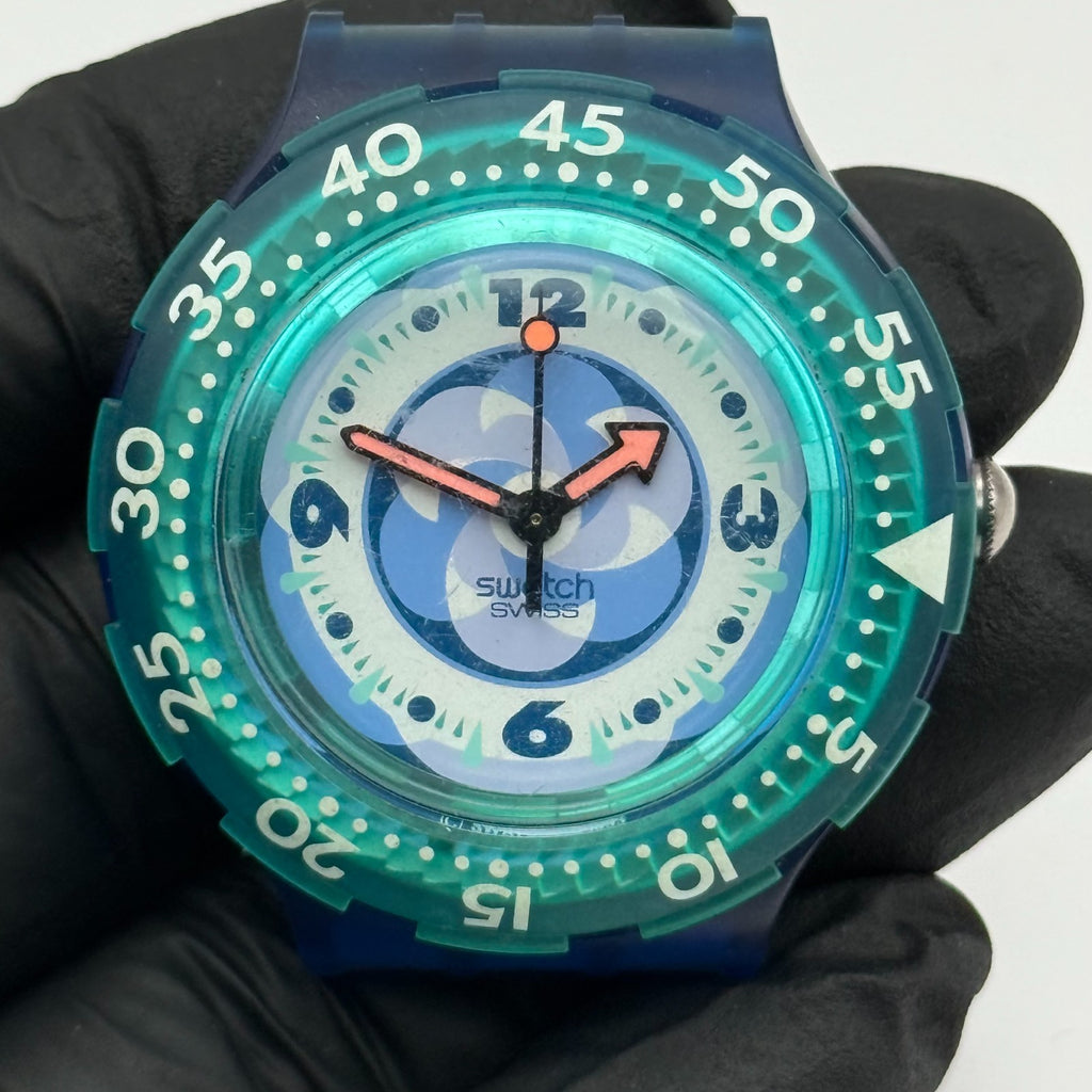 Vintage Swatch Scuba 200 Watch SDN110 Pacific Beach 1994 ETA Quartz 40mm Parts 